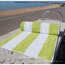 Toalla de playa grande de la raya de la venta caliente de la fábrica de China - verde lima / blanco BT-275